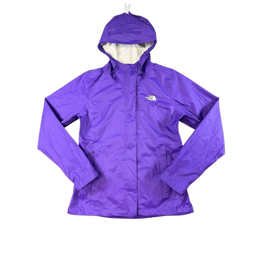 The North Face Hooded Zip Windbreaker Rain Jacket Size Med Purple